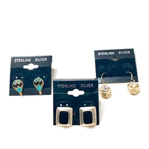 Sterling Silver Earring Collection Set